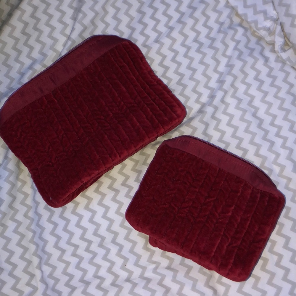 Velvet makeup / travel pouches